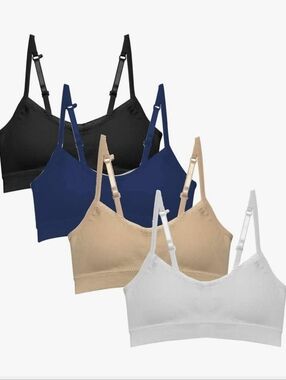 Everyday Comfort Sports Training Bralettes Large  - Black, Navy, Beige, White